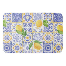 Azulejo de Aquarela Mediterrâneo Padrão de Limão