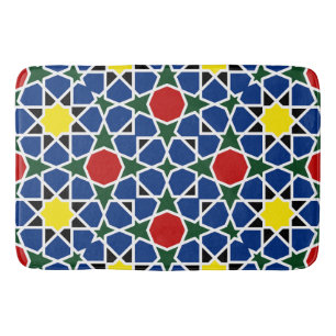 Tapete De Banheiro Azulejo de Padrão Geométrico Mosaico marroquino