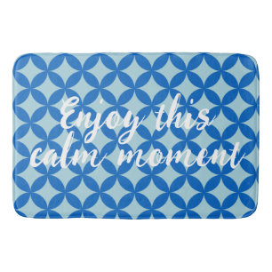 Tapete De Banheiro Azulejo de Verão com círculos de azure em azul-beb