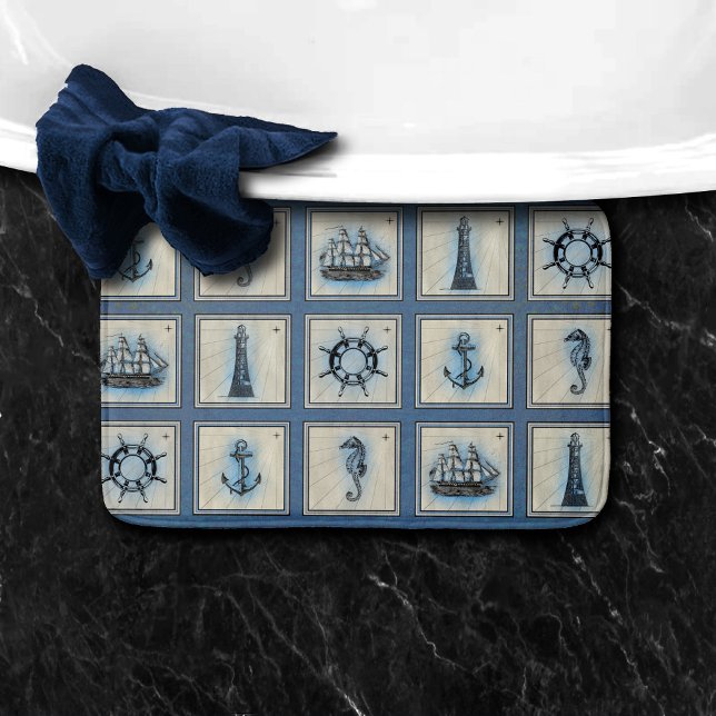 Tapete De Banheiro Azulejos náuticos | Roda do navio de ancoragem de  (Criador carregado)