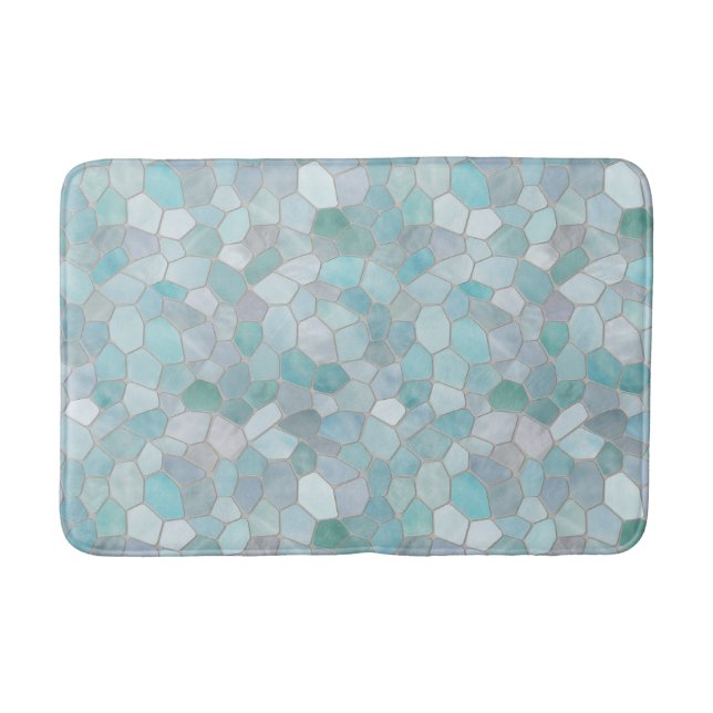 Tapete De Banheiro Azure Verdigris Mosaico (Frente)