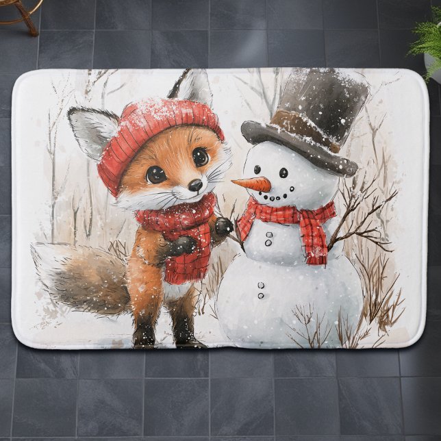 Tapete De Banheiro Baby Fox e Snowman (Criador carregado)