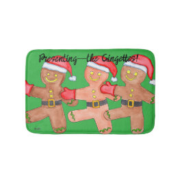 Tapete De Banheiro Bailarinos de Pão de Mel de Natal