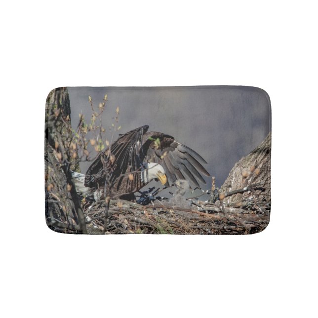 Tapete De Banheiro Bald Eagle com seu bebê (frente)