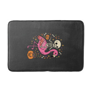 Tapete De Banheiro Balde de Doces de Esqueleto de Flamingo de Hallowe