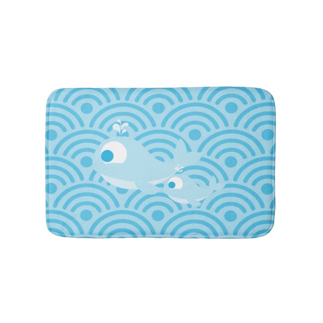 Tapete De Banheiro Baleias e Ondas (frente)