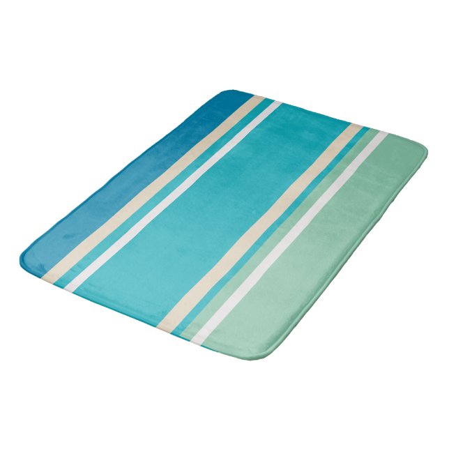 Tapete De Banheiro Bandas de azul, verde e turquesa (Angulado)