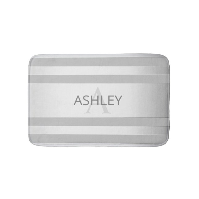 Tapete De Banheiro Bandas de Ombre Silver Faux Contemporâneas e Cinza (frente)