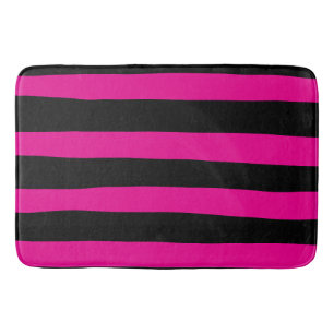 Tapete De Banheiro Bandas irregulares - Magenta e preto
