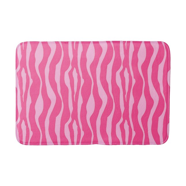 Tapete De Banheiro Bandas-zebra - Fúcsia e rosas claro (Frente)