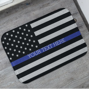 Tapete De Banheiro Bandeira Americana de Linha Azul Personalizada