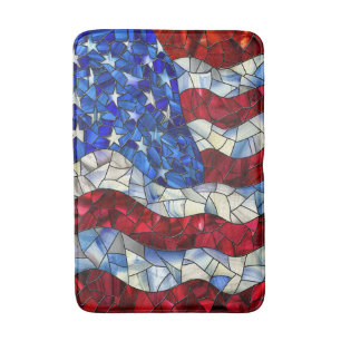 Tapete De Banheiro Bandeira Americana de Vidro Apanhado