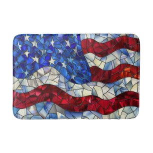 Tapete De Banheiro Bandeira Americana de Vidro Apanhado