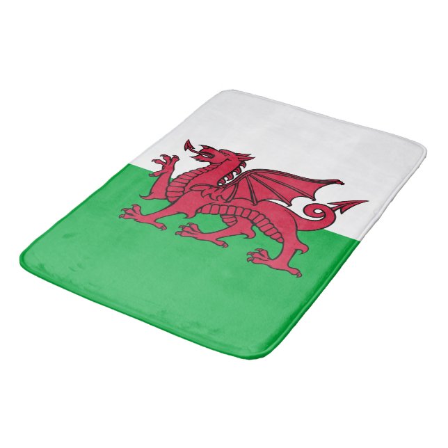 Tapete De Banheiro Bandeira Celta do Dragão Vermelho do País de Gales (Angulado)
