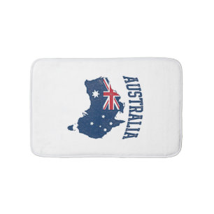 Tapete De Banheiro Bandeira da Austrália Mapa Gráfico Antigo Maltrata