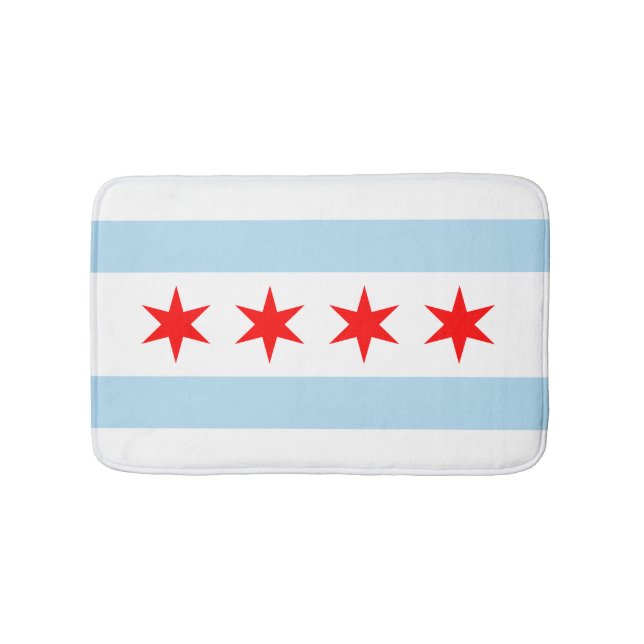 Tapete De Banheiro Bandeira da cidade de Chicago (frente)