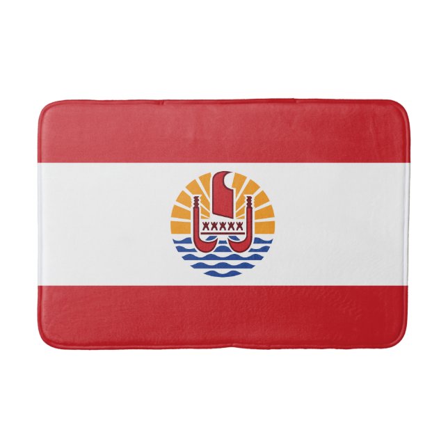 Tapete De Banheiro Bandeira da Polinésia Francesa (Frente)