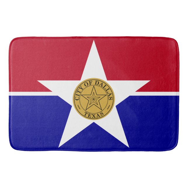 Tapete De Banheiro Bandeira de Dallas (Texas) (Frente)
