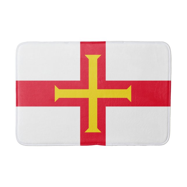 Tapete De Banheiro Bandeira de Guernsey (Frente)