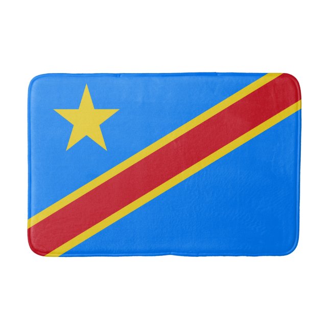 Tapete De Banheiro Bandeira do Congo Quinxassa (Frente)