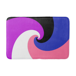 Tapete De Banheiro Bandeira do Orgulho Genderfluid Abstrata Espiral B