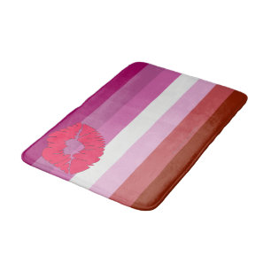 Tapete De Banheiro bandeira do orgulho lésbico batom SlipperyJoe femi
