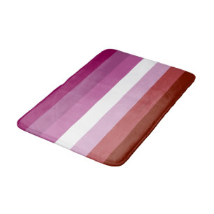 Tapete De Banheiro bandeira do orgulho lésbico feminino da SlipperyJo