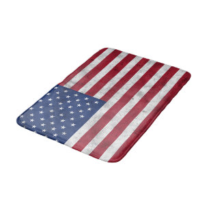 Tapete De Banheiro bandeira dos EUA vintage vermelho branco azul Amér
