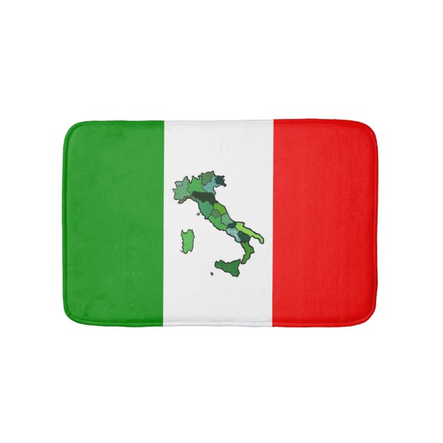 Tapete De Banheiro Bandeira e mapa italianos de Italia (frente)