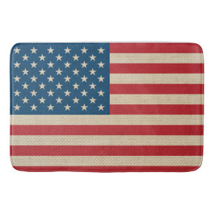 Tapete De Banheiro bandeira faux burlap dos EUA