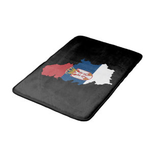 Tapete De Banheiro Bandeira Patriótica da Sérvia