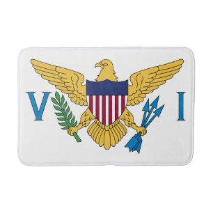 Tapete De Banheiro Bandeira Patriótica das Ilhas Virgens Americanas