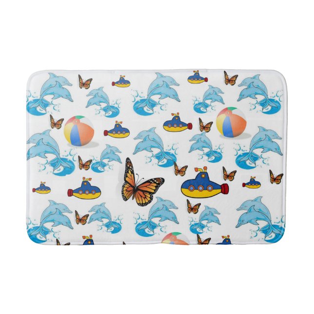 Tapete De Banheiro Banheira de Golfinho - Banheira Bath Mat (Frente)
