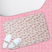 Banheira Floral Moderna Rosa Bath Mat