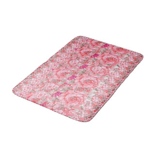 Tapete De Banheiro Banheira Floral Rosa Mat