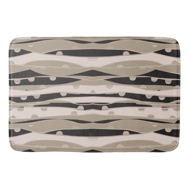 Tapete De Banheiro Banheira Negra E Branca Moderna (Frente)