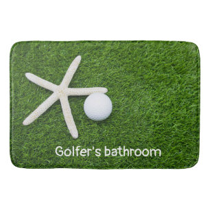 Tapete De Banheiro Banheiro com bolas de golfe na grama verde