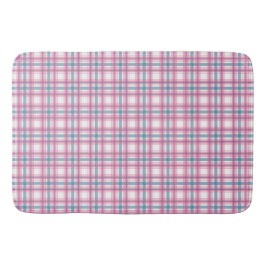 Tapete De Banheiro Banheiro De Tartan bonito, Rosa E Azul