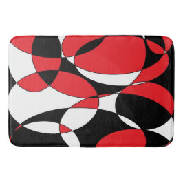 Tapete De Banheiro Banho-maria preto, branco e vermelho