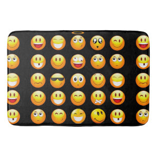 Tapete De Banheiro banho preto de emojis