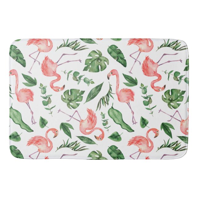 Tapete De Banheiro Banhroom Tropical Pink Flamingo Pattern v2 (Frente)