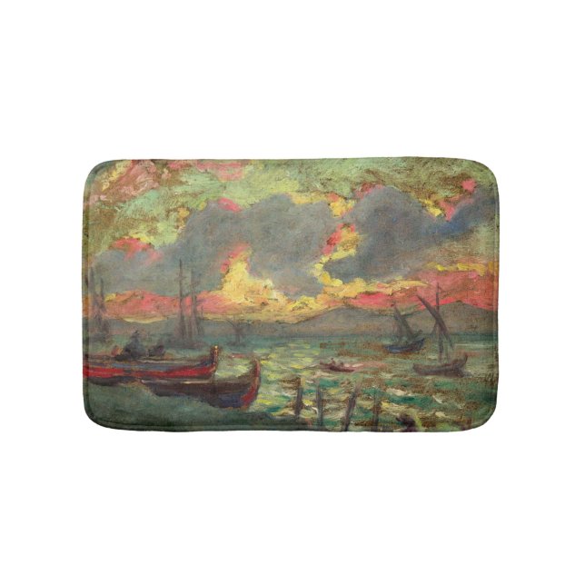 Tapete De Banheiro Barcos à vela na orla (por Kimon Loghi) (frente)