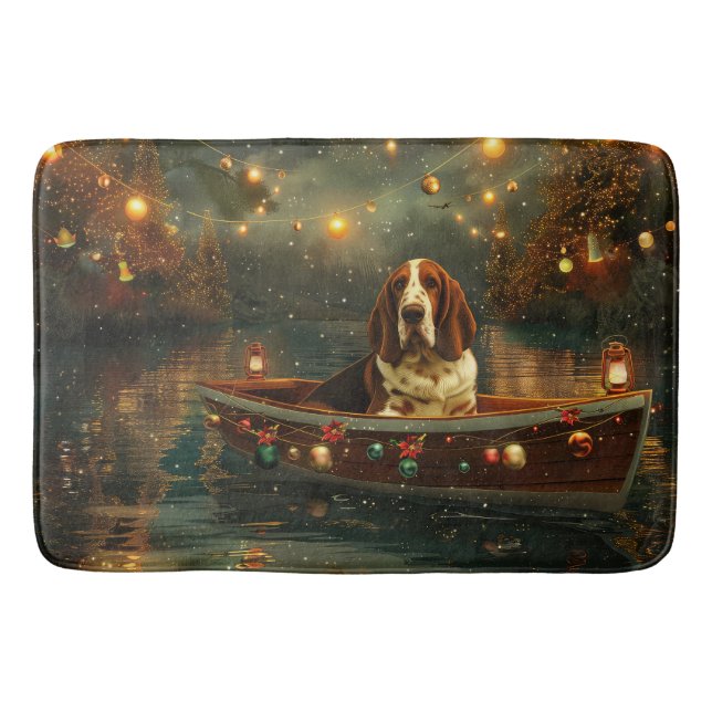 Tapete De Banheiro Basset Hound Christmas Festive Voyage (Frente)