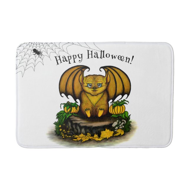 Tapete De Banheiro Bat Bonito do Halloween (Frente)