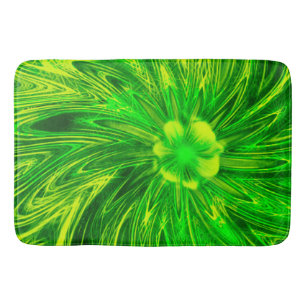 Tapete De Banheiro Bath Mat Abstrato Lines Green Flower
