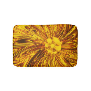 Tapete De Banheiro Bath Mat Abstrato Linhas Amarelo