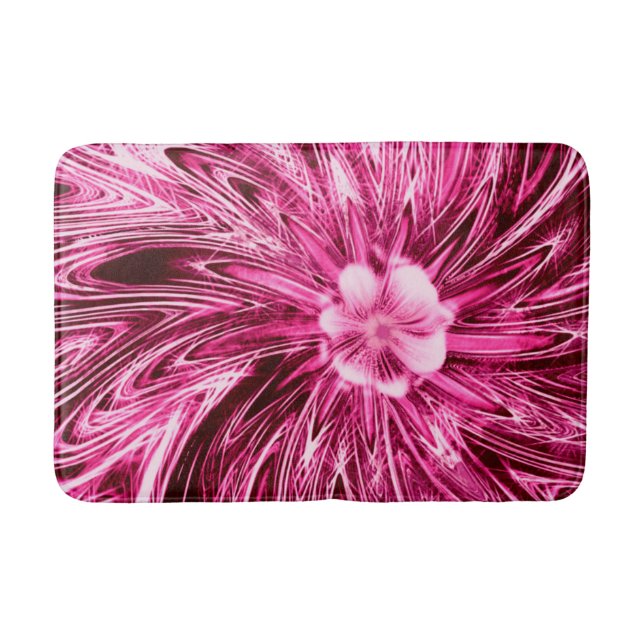 Tapete De Banheiro Bath Mat Abstrato Linhas Puras Flor (Frente)