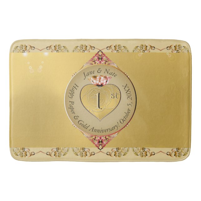 Tapete De Banheiro Bath Mat, Aniversário de Casamento de ruas (Frente)