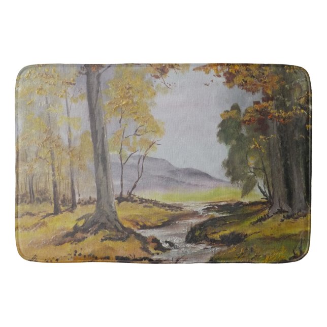 Tapete De Banheiro Bath Mat Ann Hayes Painting Forest Stream (Frente)