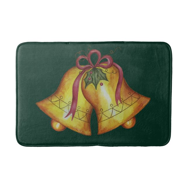 Tapete De Banheiro Bath Mat Bathroom Rug Decor Verde de Natal (Frente)